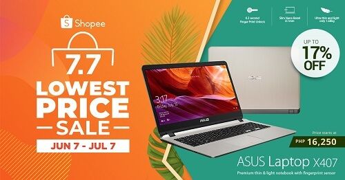 Discounts on ASUS X407 Laptops at the Shopee  7 7 Sale   DR 